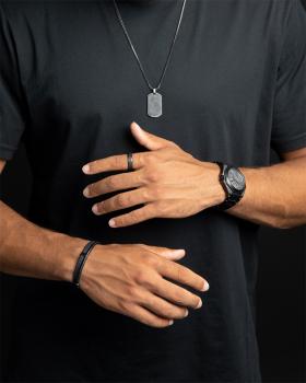 Preview: 6 mm schwarzer Titanring mit geschmiedetem Kohlenstoff - Rota Black Carbon